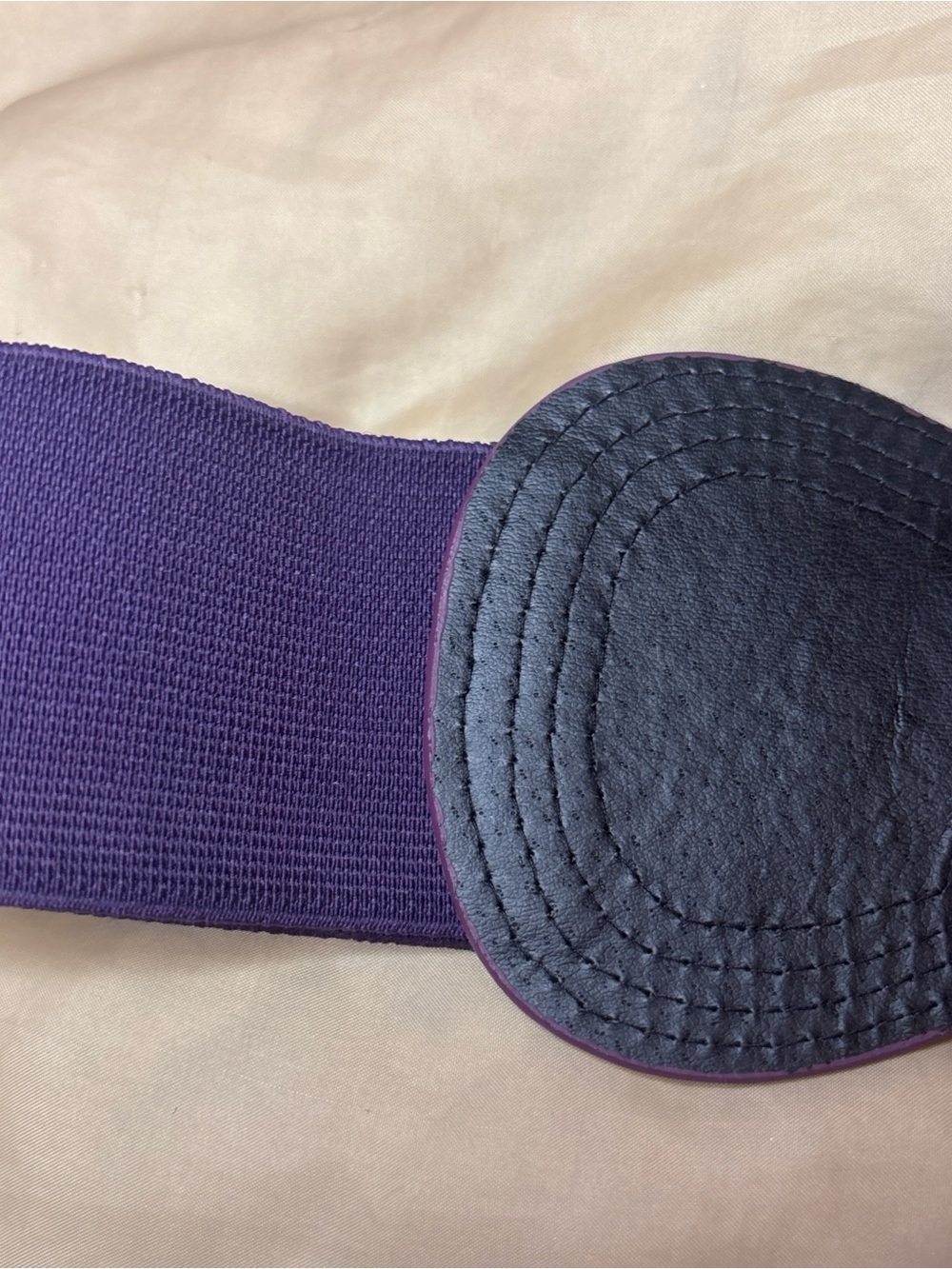 Women’s Eggplant Wide Waist Cinching Stretch Belt New Without Tags Size S-3x - Picture 4 of 5